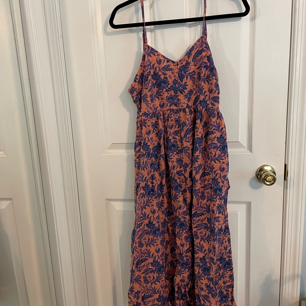 Universal Thread Blue and Orange Floral Midi Dress